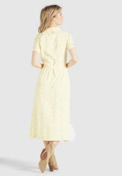 Khujo GOYA - Blusenkleid - Gelb-weiß Geblümt -Khujo Verkäufe 940f2d1b8487423b82d6249f1e56844d