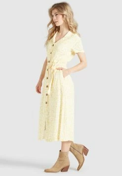 Khujo GOYA - Blusenkleid - Gelb-weiß Geblümt -Khujo Verkäufe e6a635bac0f34c54a1e822463ed114d6